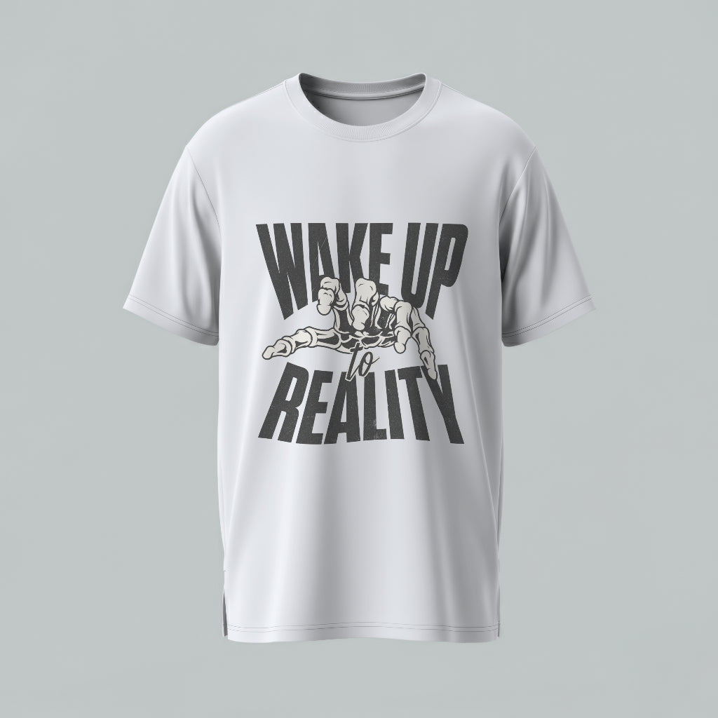 Wake Up To Reality Oversized T-Shirt White