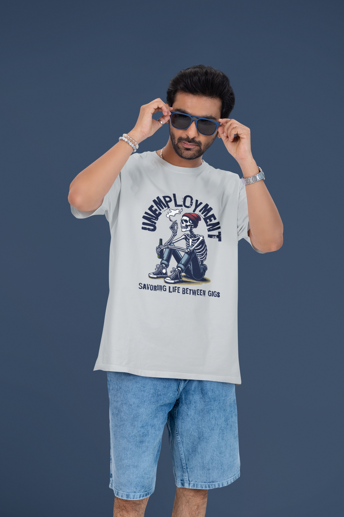 Skeleton Unemployment Oversized T-Shirt