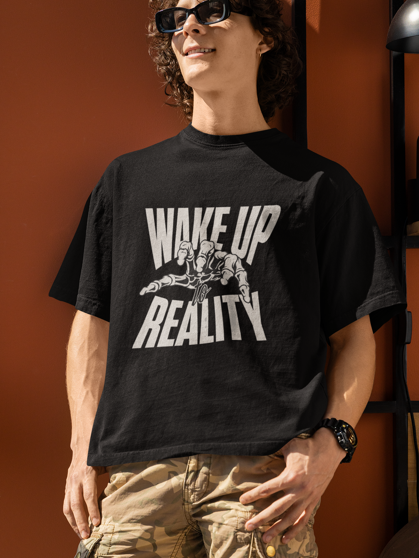 Wake Up To Reality Oversized T-Shirt Black