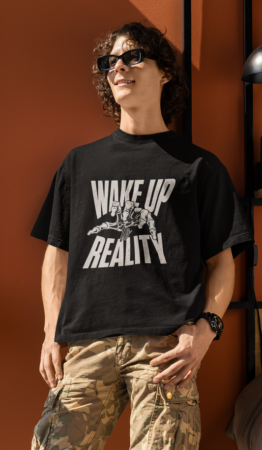 Wake Up To Reality Oversized T-Shirt Black