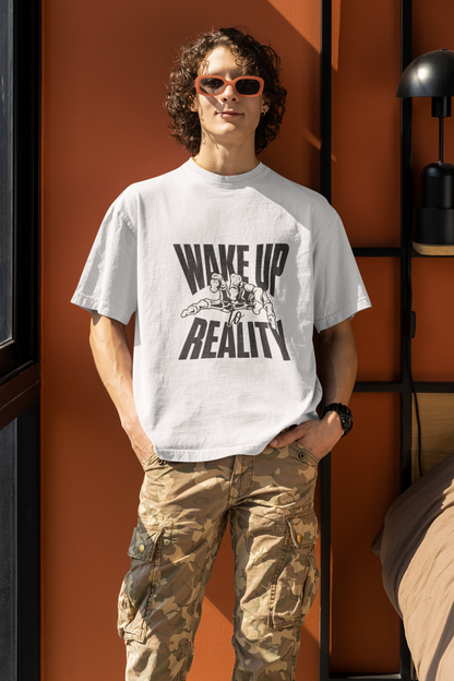 Wake Up To Reality Oversized T-Shirt White