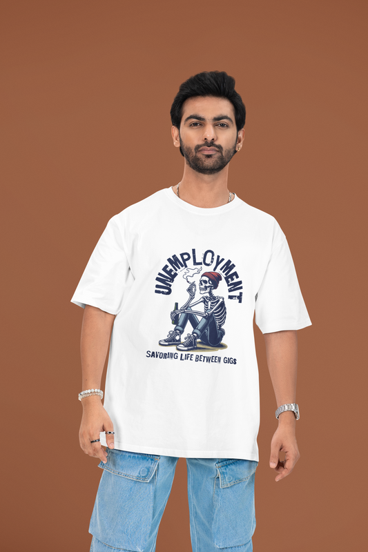 Skeleton Unemployment Oversized T-Shirt